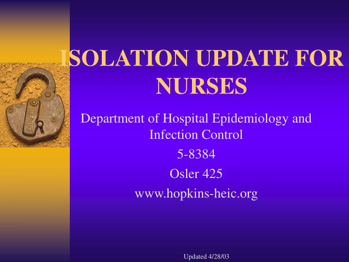 isolation update for nurses