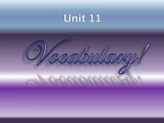 Vocabulary!