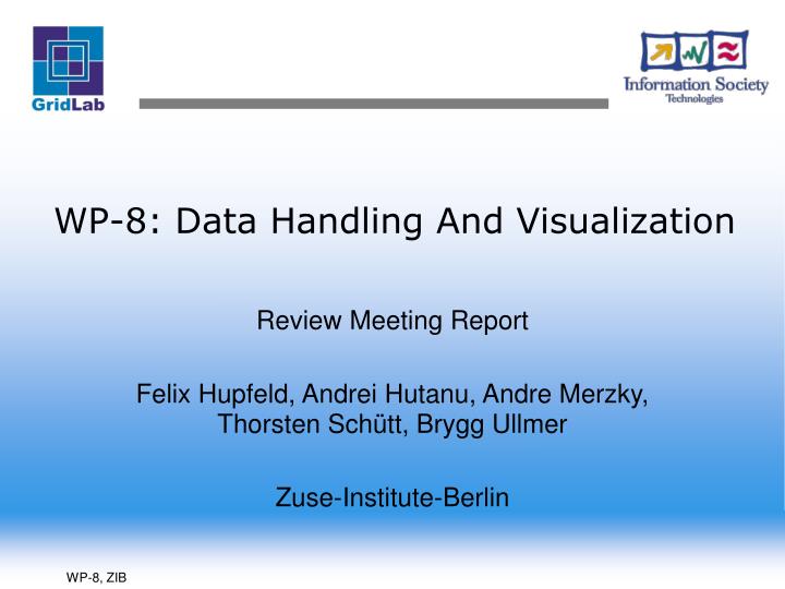 wp 8 data handling and visualization