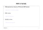 PHP &amp; MySQL - slide 1