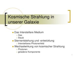 kosmische strahlung in unserer galaxie