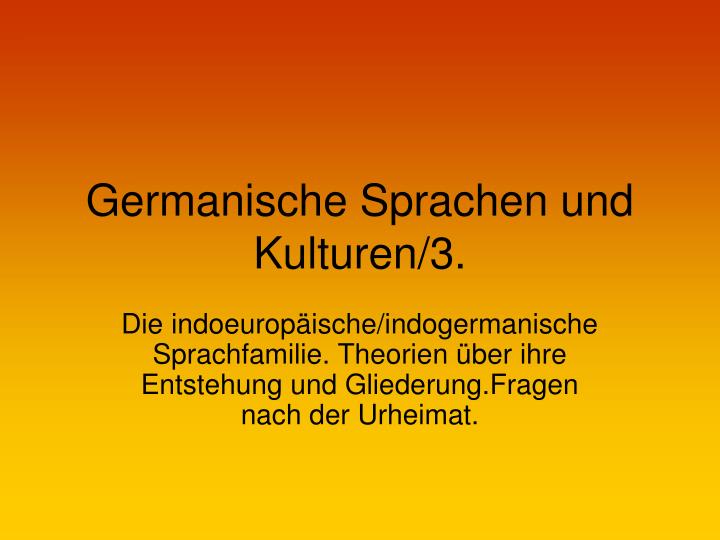 germanische sprachen und kulturen 3