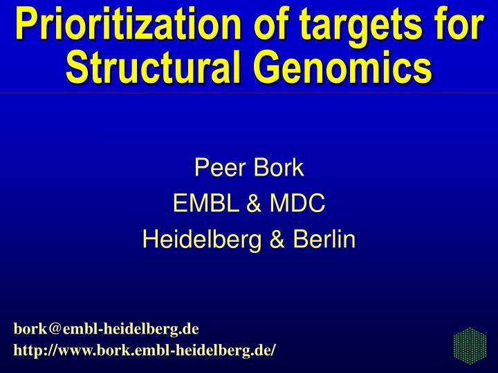 prioritization of targets for structural genomics