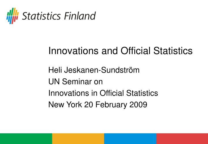 innovations and official statistics