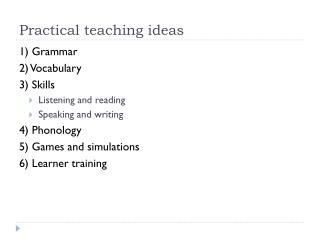 Practical teaching ideas