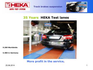 35 Years HEKA Test lanes