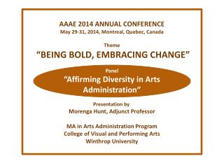 AAAE 2014 ANNUAL CONFERENCE May 29-31, 2014, Montreal, Quebec, Canada Theme