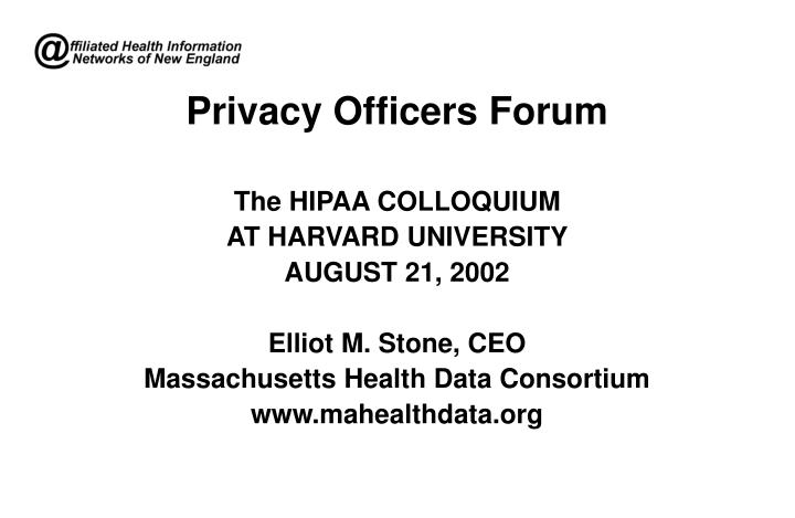 privacy officers forum