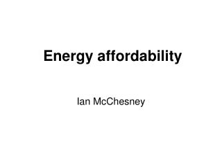 Energy affordability