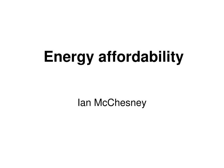 energy affordability