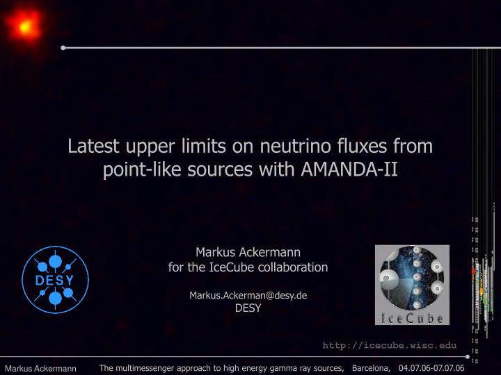 latest upper limits on neutrino fluxes from point like sources with amanda ii