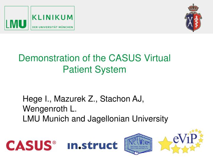 demonstration of the casus virtual patient system