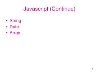 Javascript (Continue)