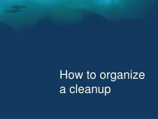 How to organize a cleanup