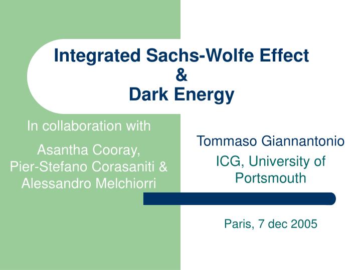 integrated sachs wolfe effect dark energy