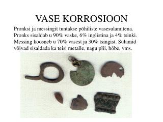 VASE KORROSIOON