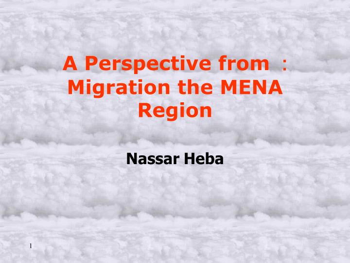 a perspective from migration the mena region