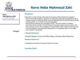 Name Heba Mahmoud Zaki