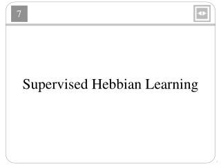 Supervised Hebbian Learning