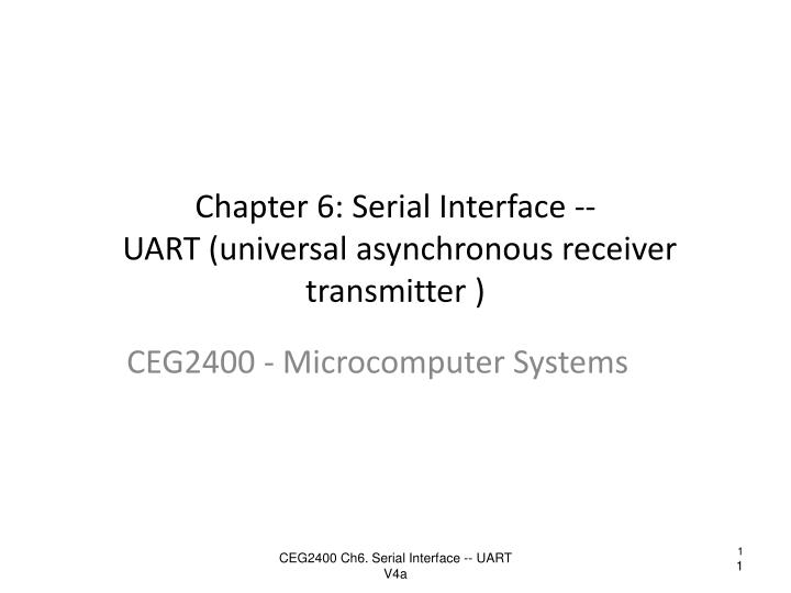 chapter 6 serial interface uart universal asynchronous receiver transmitter