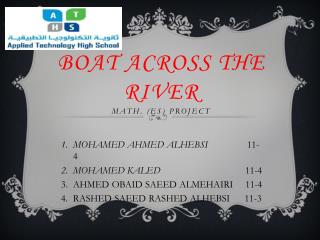 Boat across the River Math. (ES) Project