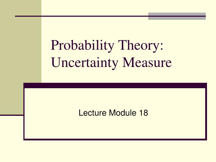 probability theory uncertainty measure