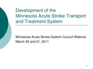 Development of the Minnesota Acute Stroke Transport and Treatment System