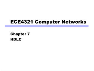ECE4321 Computer Networks