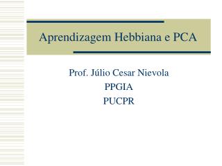 aprendizagem hebbiana e pca