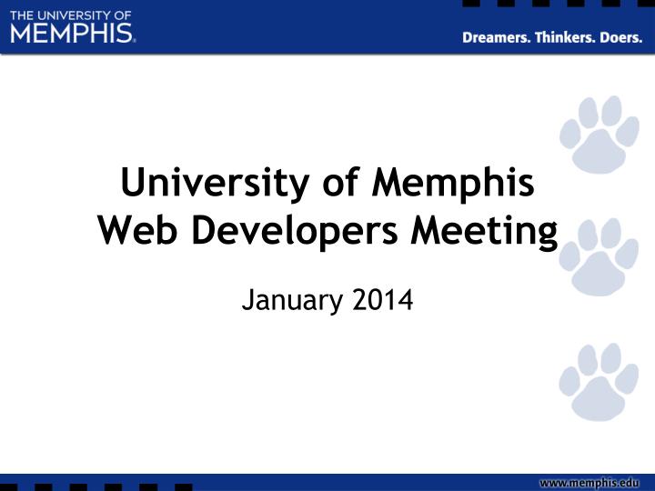 university of memphis web developers meeting