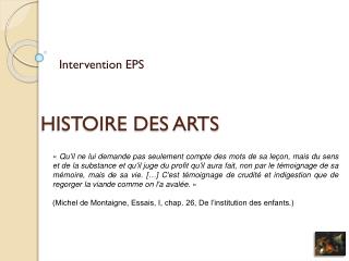 histoire des arts