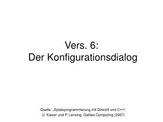 vers 6 der konfigurationsdialog
