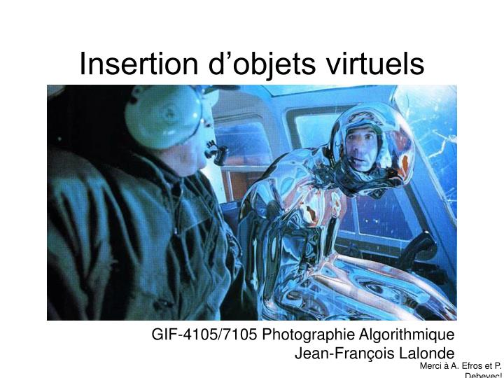 insertion d objets virtuels
