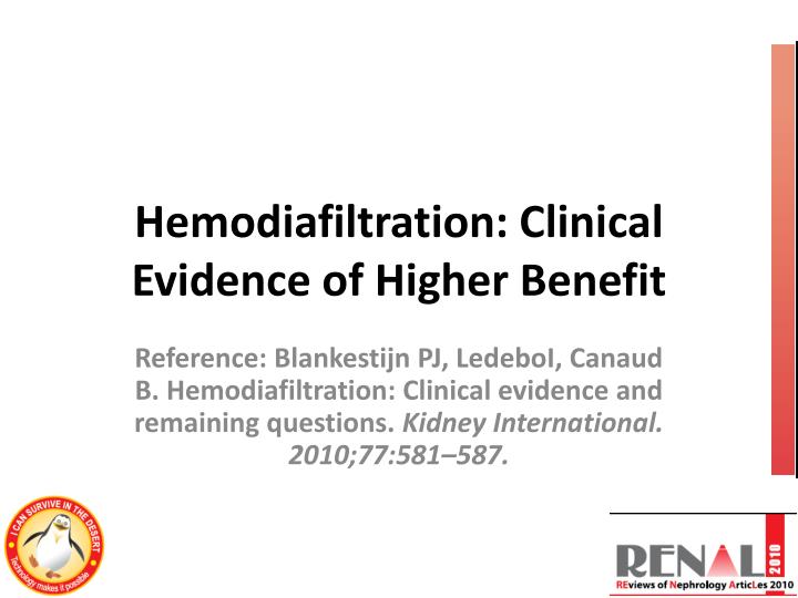 hemodiafiltration clinical evidence of higher benefit