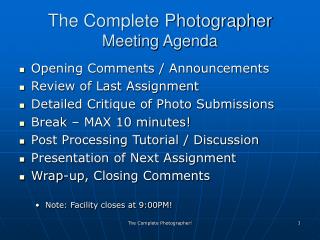 The Complete Photographer Meeting Agenda