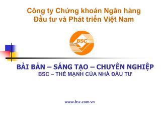 b i b n s ng t o chuy n nghi p bsc th m nh c a nh u t
