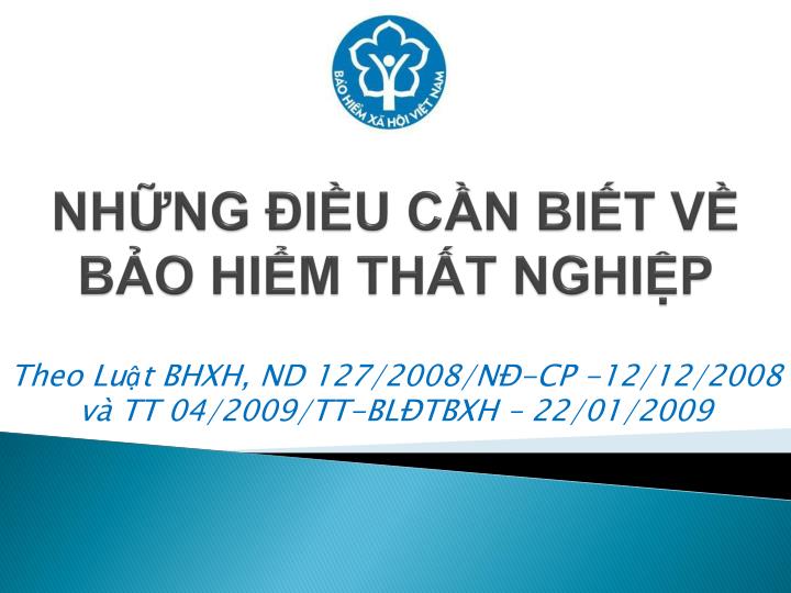 PPT - NHỮNG ĐIỀU CẦN BIẾT VỀ BẢO HIỂM THẤT NGHIỆP PowerPoint ...