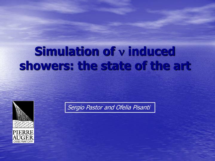 simulation of induced showers the state of the art