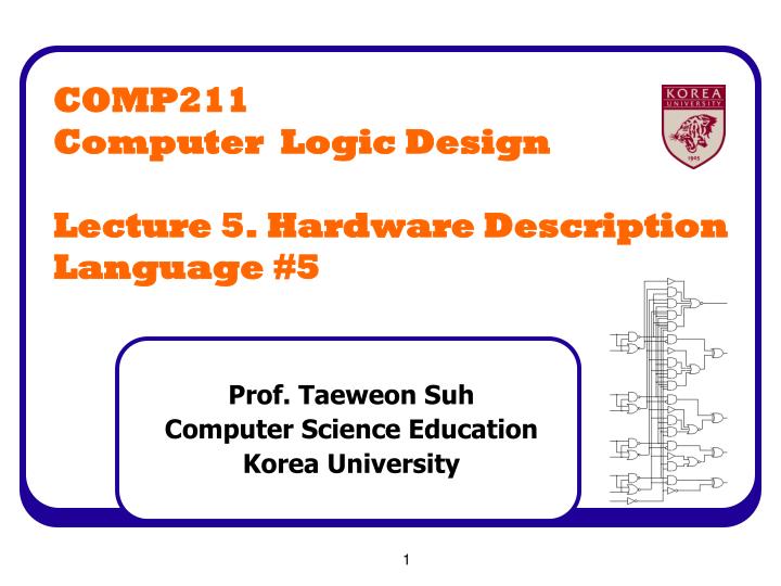 comp211 computer logic design lecture 5 hardware description language 5