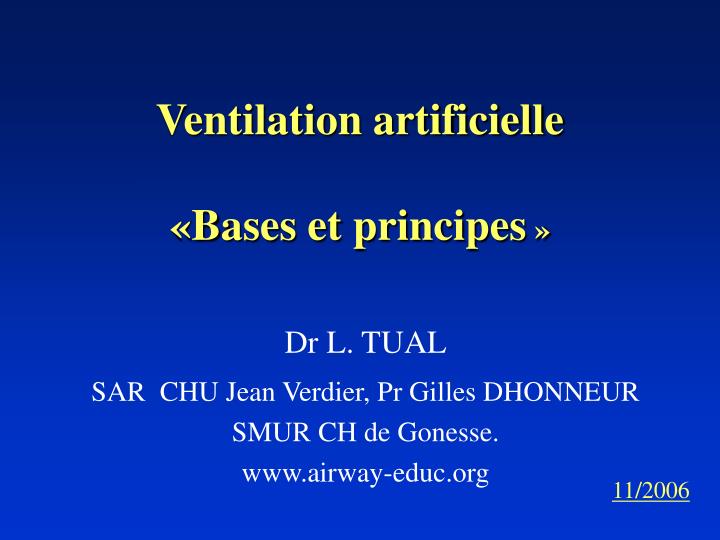 ventilation artificielle bases et principes