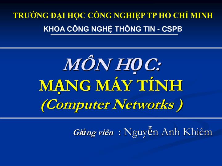 m n h c m ng m y t nh computer networks