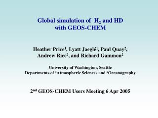 Global simulation of H 2 and HD with GEOS-CHEM