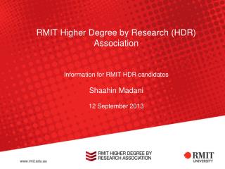 Higher Degrees by Research?