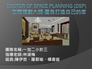 Doctor of Space Planning (DSP) 空間規劃大師 - 量身打造自己的家