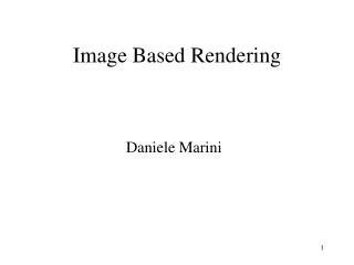 image based rendering