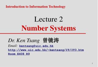Lecture 2 Number Systems