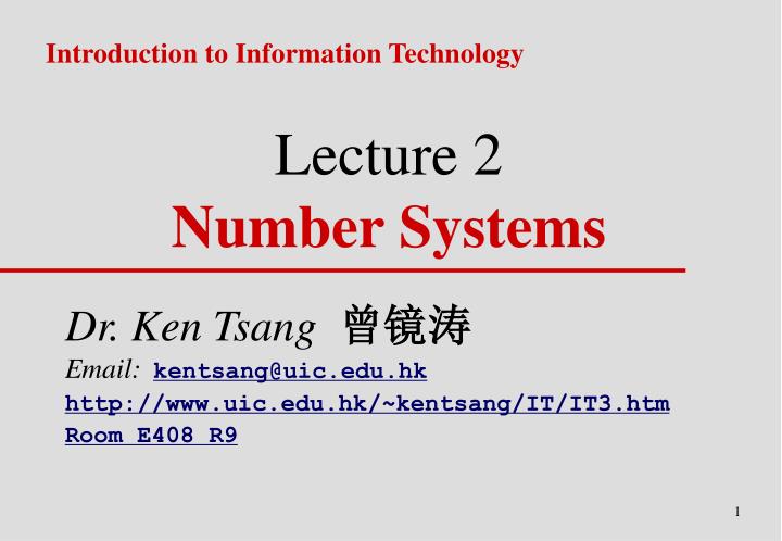 lecture 2 number systems