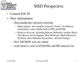 SISD Perspective