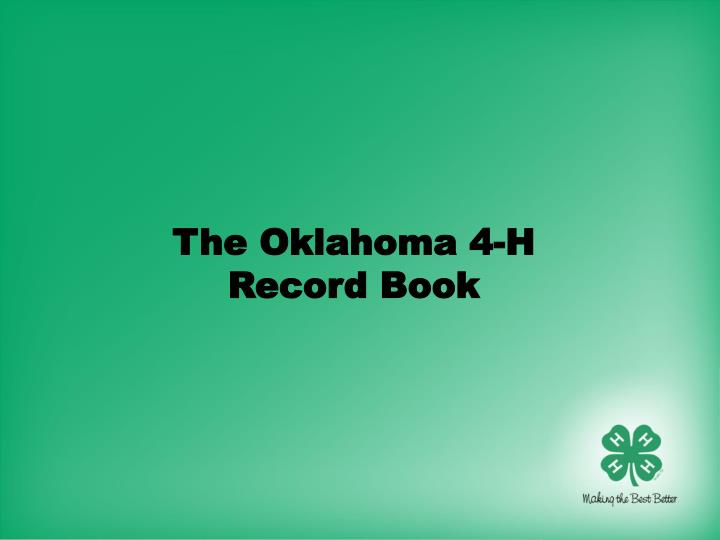 the oklahoma 4 h record book