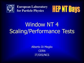 Window NT 4 Scaling/Performance Tests